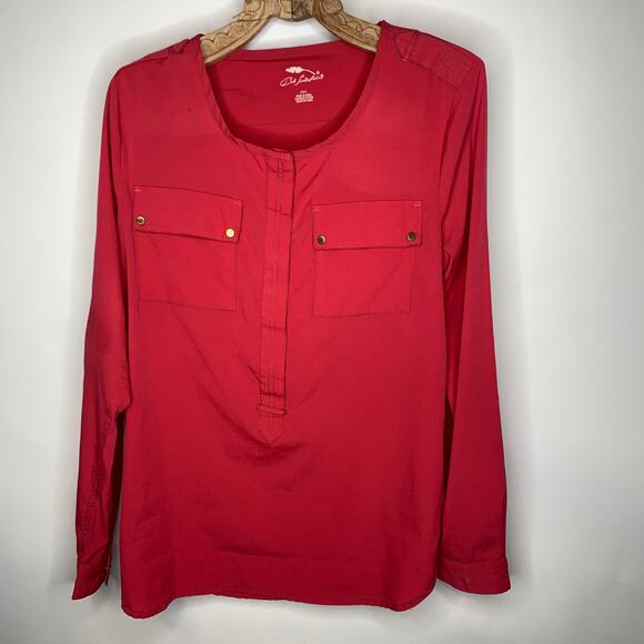 Bob Timberlake Pink Popover Shirt Snap Flap Pockets Sz Large\' - Picture 1 of 8